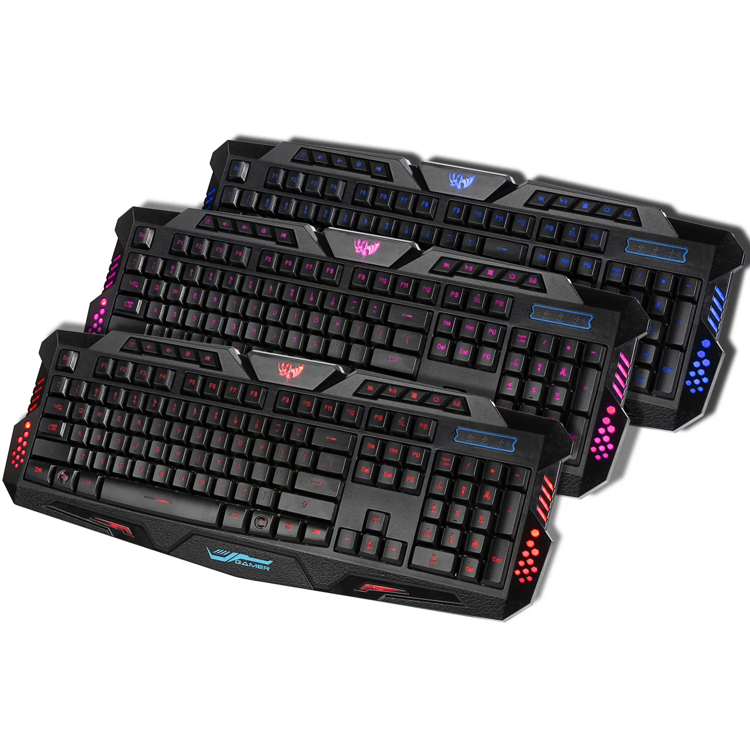 

Amazon Three-Color Backlight M200 Gaming Keyboard Machinery Handfeel Wired Keyboard Suitable Foreign Trade OEM
