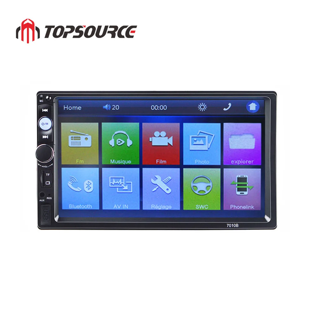 TOPSOURCE 7010B General 2 Din автомагнитола MP5 7 дюймов HD сенсорный экран Аудио мультимедийный плеер Поддержка Bluetooth USB - Цвет: No Steering Control