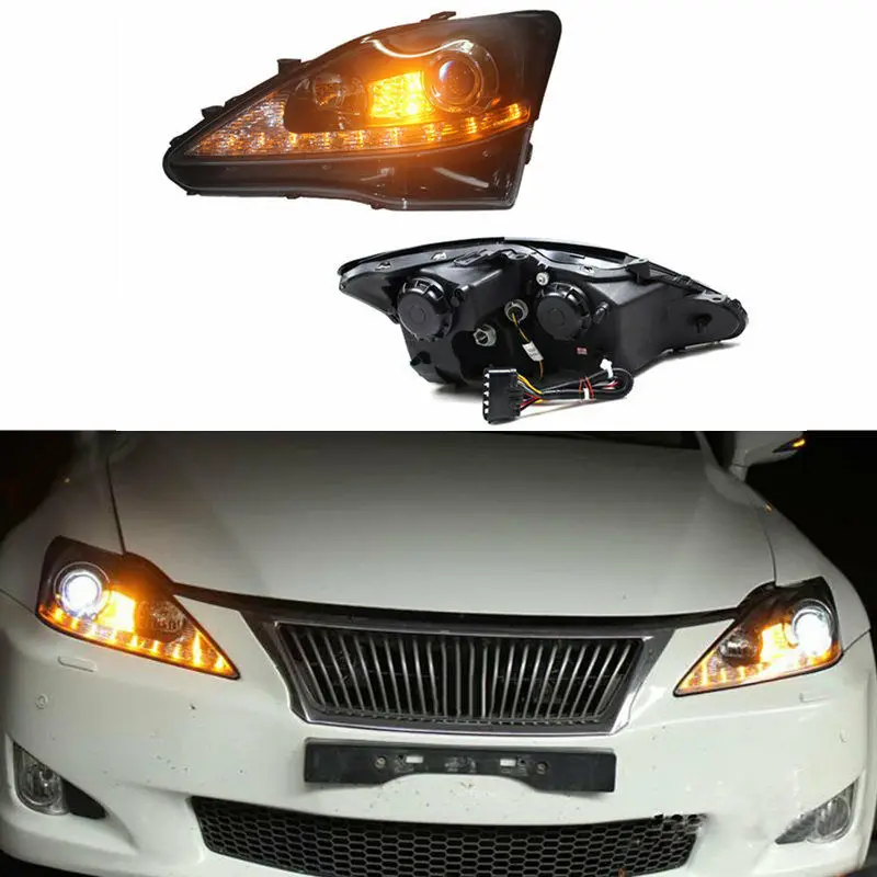 

For Lexus IS250/IS300 IS350/IS F Sport 2006 2007 2008 2009 2010 2011 2012 Double Lens Headlight Assembly with LED DRL