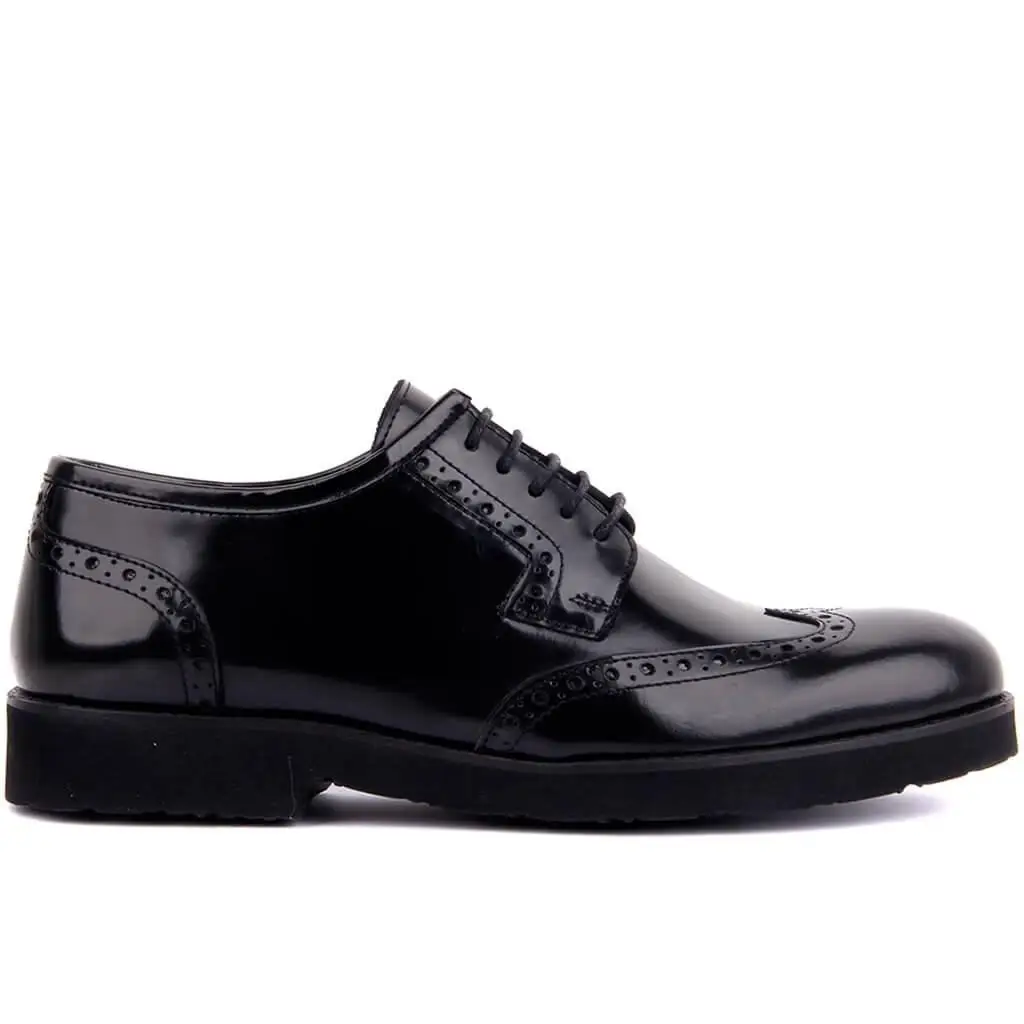 

Sail-Lakers Black Opening Leather Man Casual Shoes