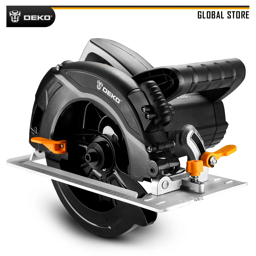 DEKO DKCS1600 Circular Saw Power Tools with Blade, Dust Passage, Auxiliary Handle, High Power Multi-function Cutting Machine