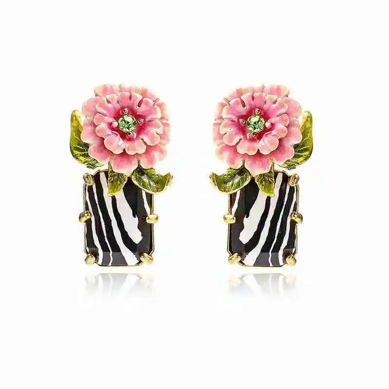 

2020 Amybaby Luxury Enamel Glaze Provence Colorful Flower Womens Stud Earring Jewelry For Party