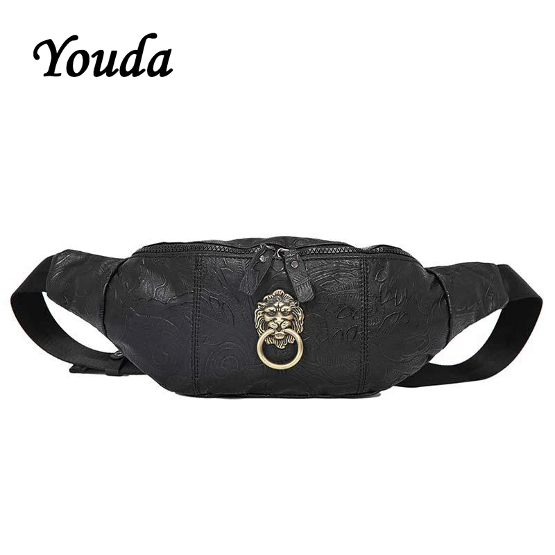 Youda Traditional Chinese Style Tiger Head Decorative Chest Bag Large Capacity Pockets Classic Shoulder Bags Portable Waist Pack | Багаж и