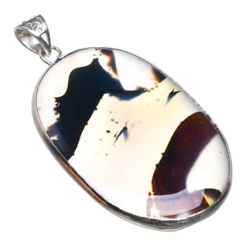 

Natural Scenic Dendritic Agate Handmade 925 Sterling Silver Pendant 2" D1463