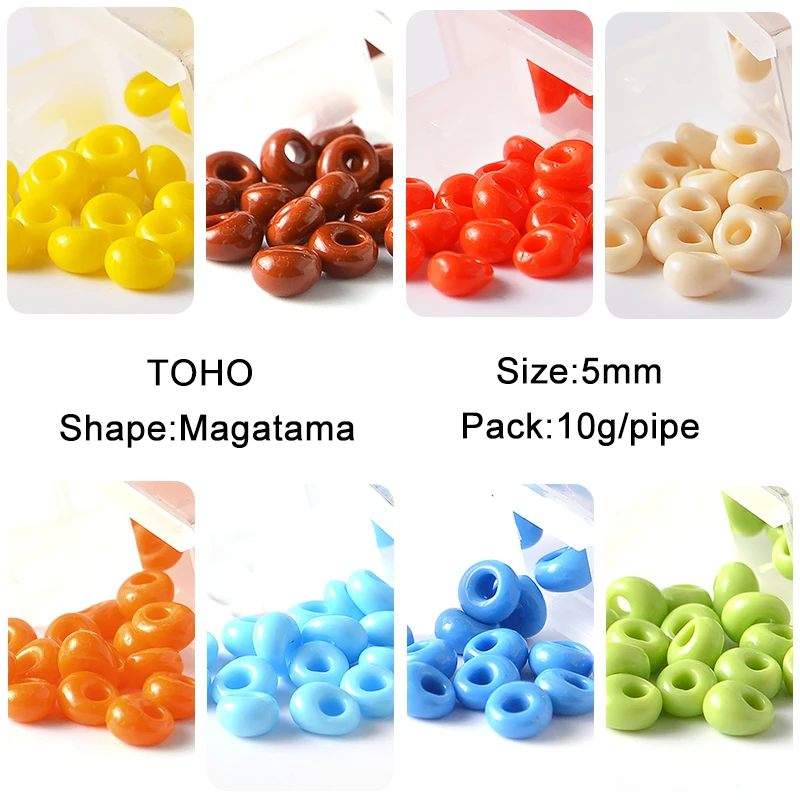 5mm 10g/Pipe Japan TOHO Glass Seed Beads Magatama Shape Bead For Needlework Handemade Jewelry Making | Украшения и аксессуары