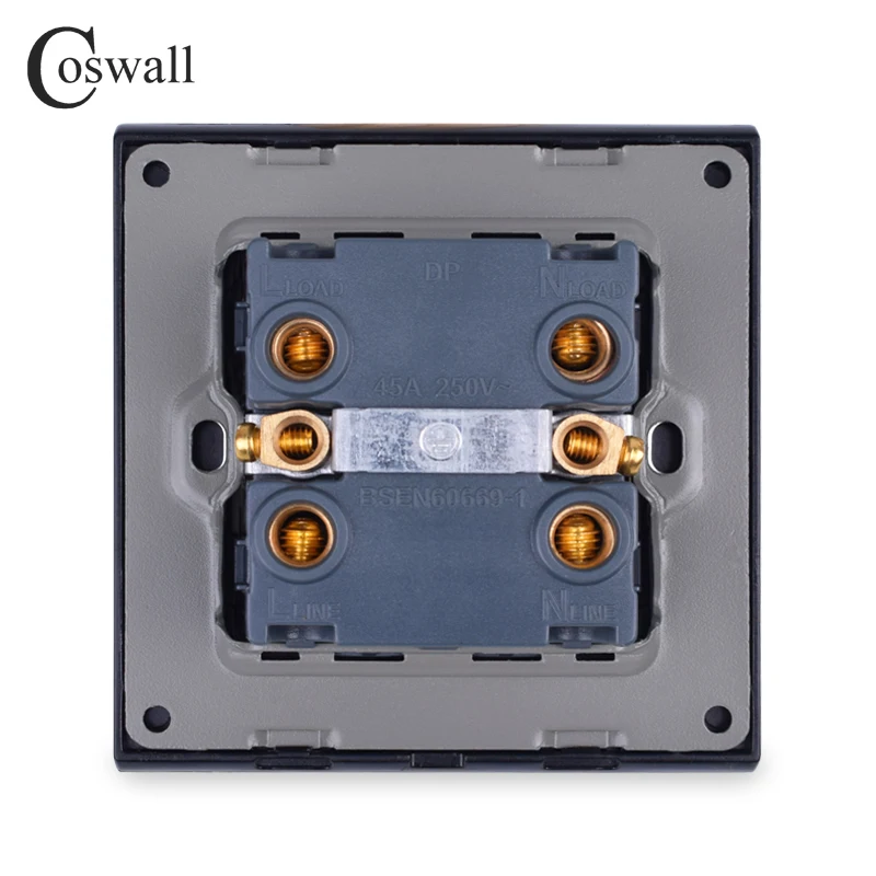 COSWALL 45A DP переключатель с неоновой высокой мощности Электрический переключатель кухонный водонагреватель вкл/выкл настенный выключатель кондиционер прерыватель