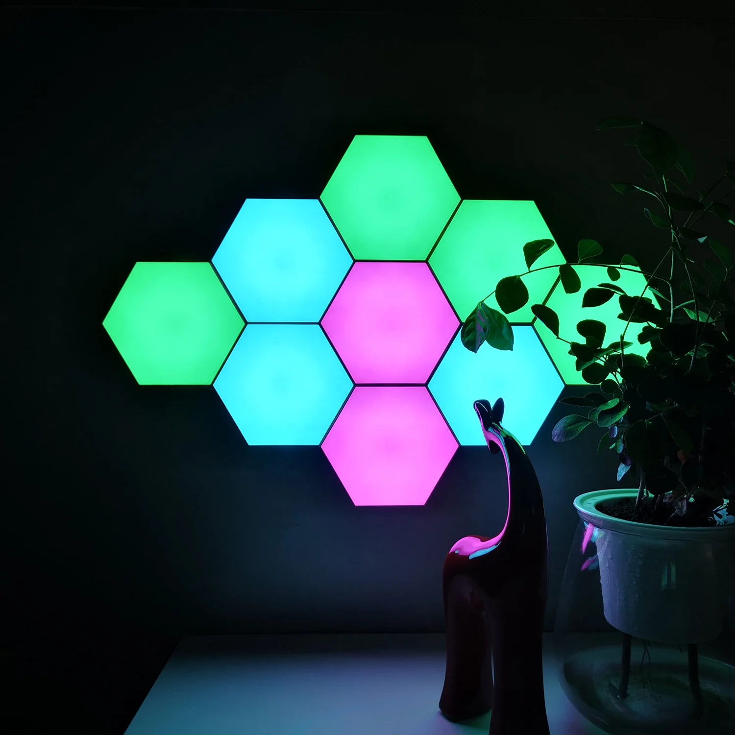 DIY RGB Quantum Light Smart Led Hexagonal Modular Touch Sensitive Lighting Remote Controlled Creative Decoration led night light