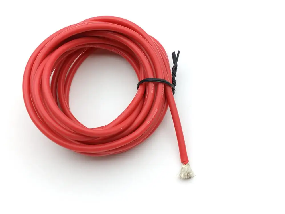 1 Катушка высокого качества 14 AWG 600V силиконовый провод гибкий 3 м красный|wire gauge|wire