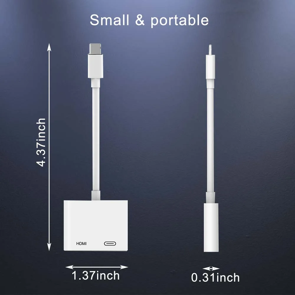 US $410.91 50X 1080P HDMI Adapters For Lightning To Digital AV Charge Converter 4K Cable Connector For IPhone X118P86S7PIPad AirIPod