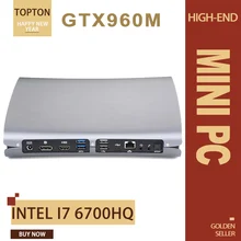 Игровой Мини ПК Ультра маленький мини настольный компьютер Intel Core i7 6700HQ процессор с выделенной картой GTX960M, HDMI, DP, type-C