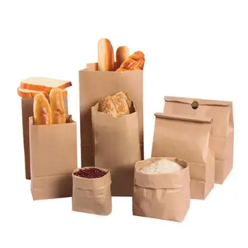 Details about  / 50PCS Candy Party Gifts Wedding Food Buffet-Paper-Bag Cookies Brown Kraft R1X4