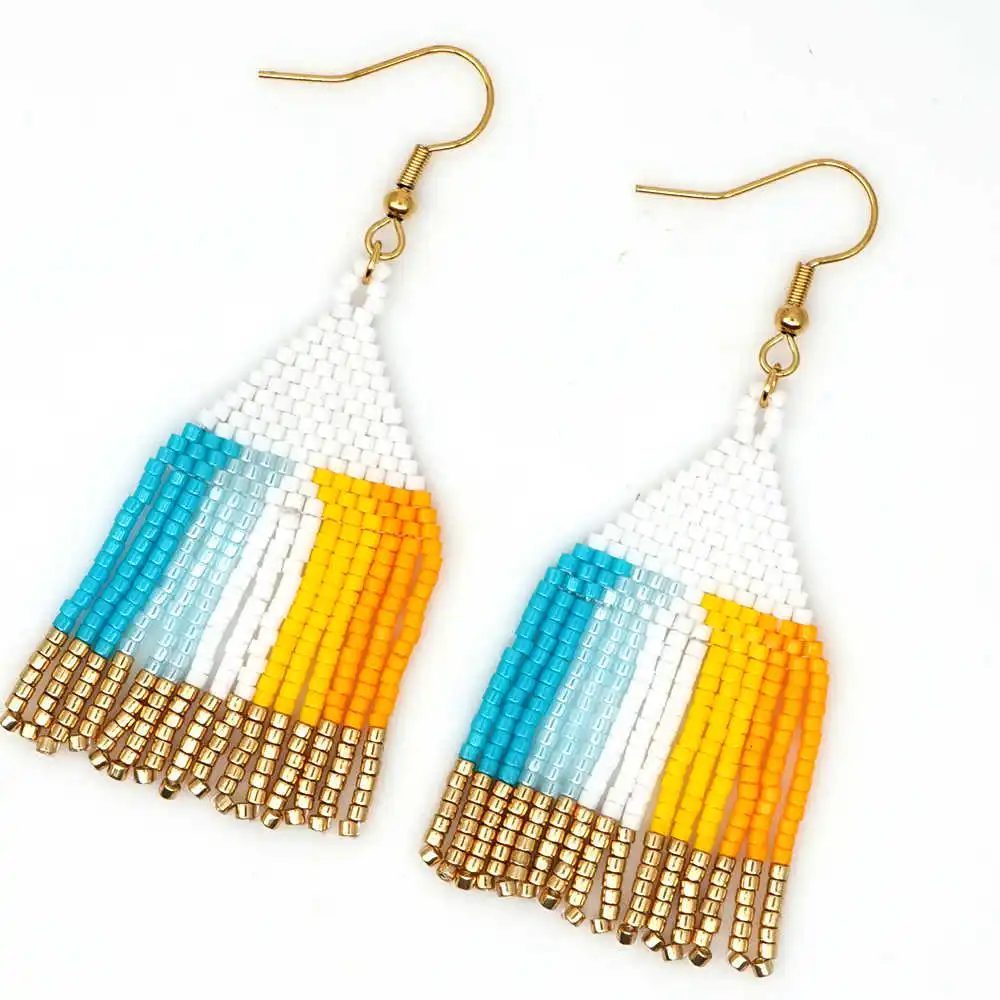 

Go2boho Bohemian Tassel Earrings Rainbow MIYUKI Earrings For Women Boho Chic Summer Jewelry Handmade Loom Beads Insta Fashion