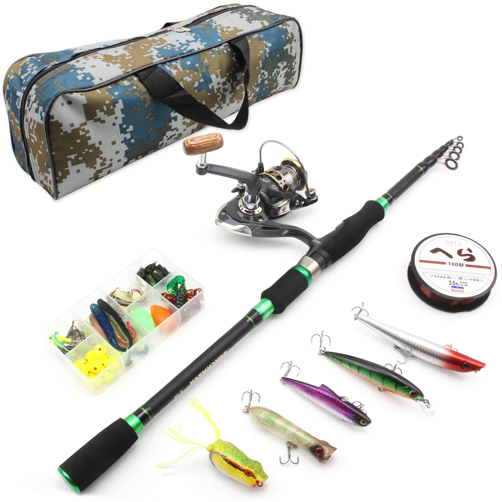 Acheter Canne à pêche de voyage Baitcasting moulinet de pêche Combo canne à  pêche télescopique 13BB moulinet de pêche