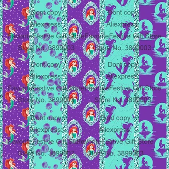 

The Little Mermaid Ariel Princess Starfish polyster panel sea Fabric Patchwork Sewing Clothes Pajamas Handmade Textile