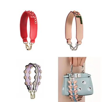 

39 cm Bag Handle Bag Strap For Women Removable DIY Shoulder Handbag Accessories Cross Body Messenger Genuine Leather Bag Straps