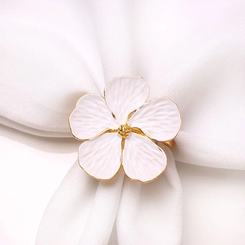 6PCS Wedding Simple Plum Napkin Holder Flower Rings For Banquet Dinner Party Birthdays Family Gatherings Table Decor | Дом и сад