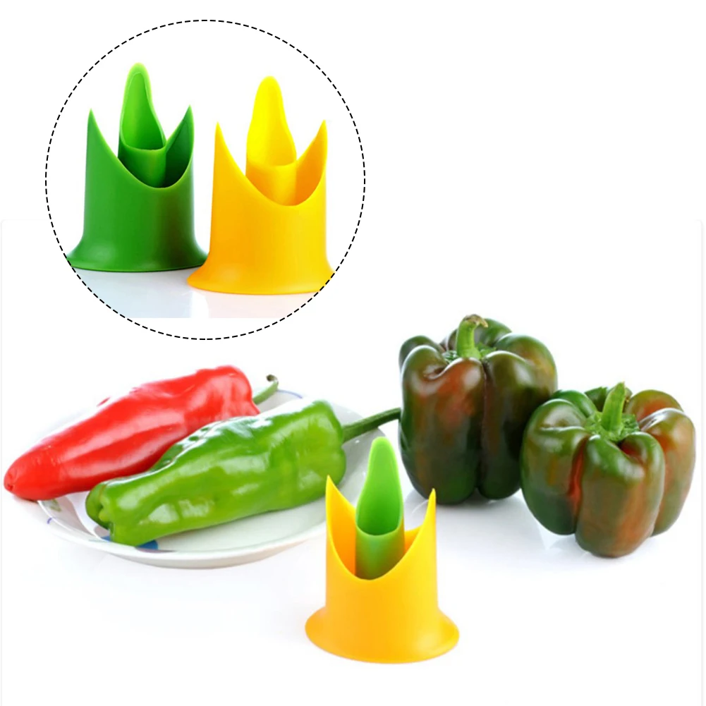 Мода 2в1 перец чили колокольчик Jalapeno очиститель семян Зеленый Перец Чили резак коронка овощечистка фруктов кухонная утварь