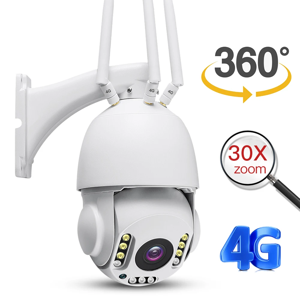 Ip камера наружная с 30 кратным оптическим зумом 1080P 4g sim карта|Камеры