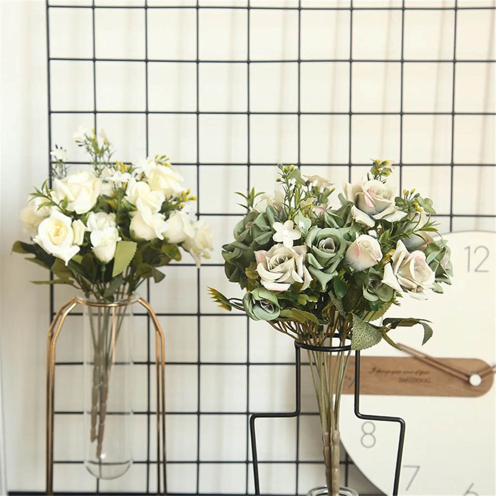 Artificial Rose Flower Row Small Corner Flowers Simulation Silk Fake Wedding DIY Decor Home Garland Flores 64P | Дом и сад