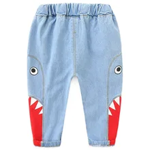 Весенняя детская одежда; детские брюки; коллекция года; джинсы с принтом для мальчиков; детские брюки в Корейском стиле; весенняя одежда; повседневная одежда для мальчиков