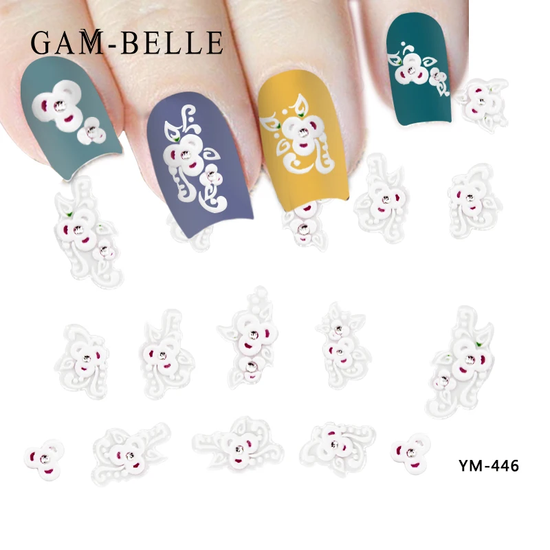 

GAM-BELLE 5D Embossed Nails Sticker Art Empaistic Engraved Flower Butterfly Nail Design Quickdrying Nail Decals Manicure