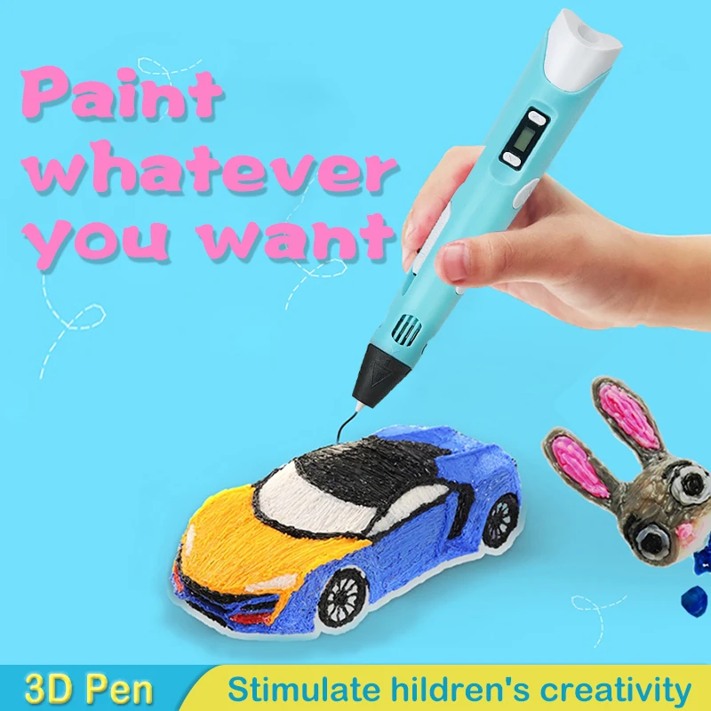 DIY 3D Pen 3D Pencil Printing Pen 1.75mm PLA Filament Pens With LED Screen Drawing For Kids Birthday Christmas Gift