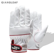 QIANGLEAF, брендовые белые рабочие перчатки, для улицы, для водителя, защита безопасности, Осень-зима, сохраняющая тепло, рукавица, мужские, для езды, рабочие перчатки SB201