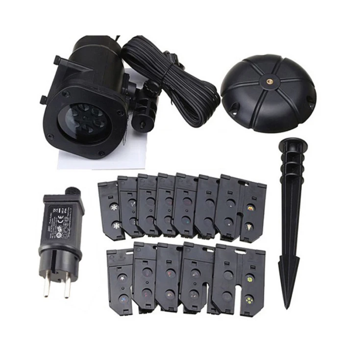 12 Pattern Landscape Projector Move LED Xmas Garden Stage Party Light Christmas Projection Lamp can CSV