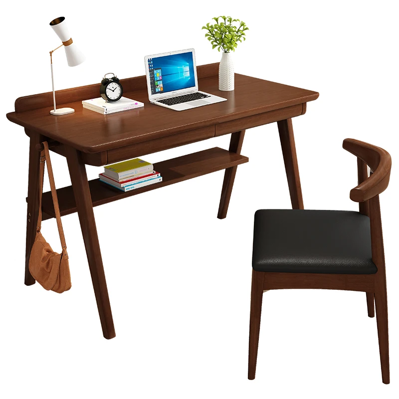 Walnut oak wood desk writing table simple desk computer table office table office furniture drafting table bedroom tables Walnut oak wood desk writing table simple desk computer table office table office furniture drafting table bedroom tables