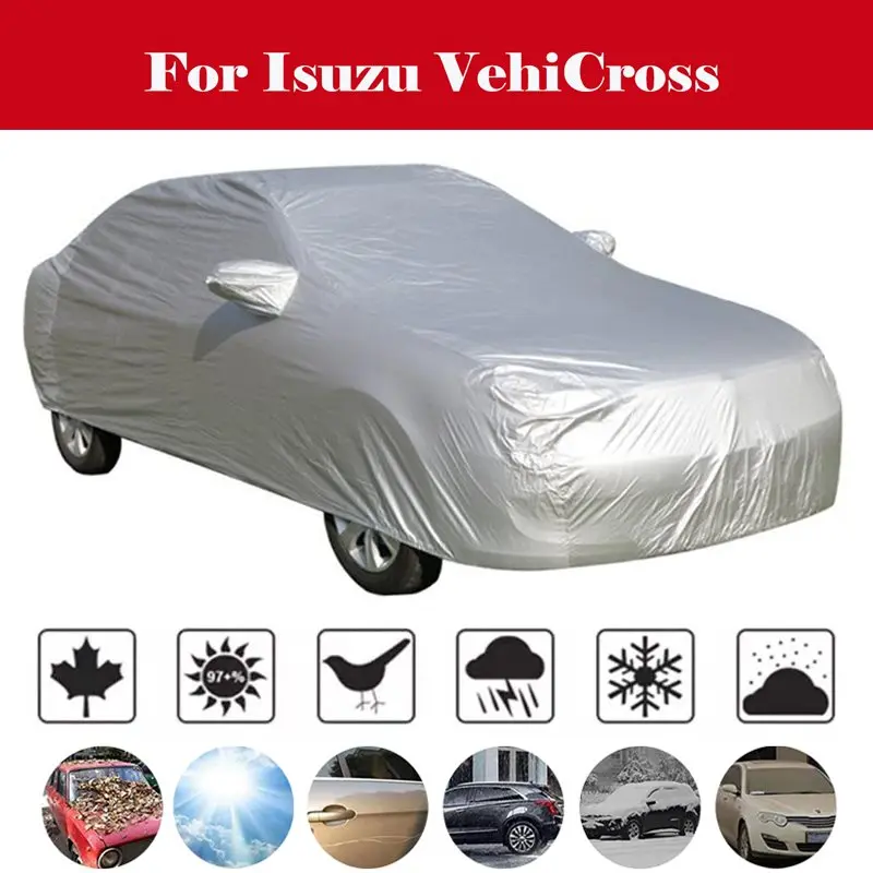 Full Car Covers Snow Ice Dust Sun UV Shade Cover Foldable Light Silver Auto Outdoor Protector For Isuzu VehiCross | Автомобили и