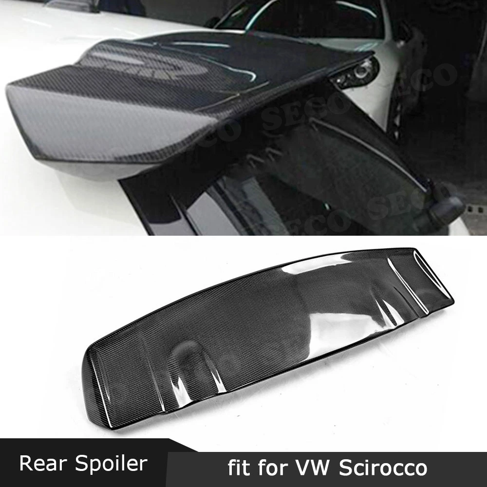 Спойлер для Volkswagen VW Scirocco 2009 2014 углеродное волокно задний спойлер на крышу окно