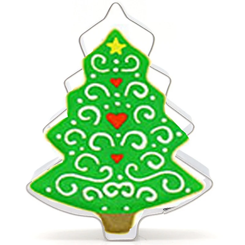 14pcs/set Christmas Cookie Cutter Stainless Steel Cut Candy Biscuit Mold Cooking Tools Christmas Metal Cutters Mould Snowflake