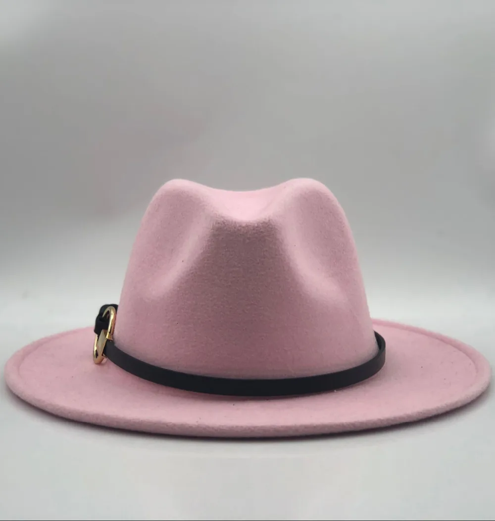 wide brim fedora hat Wool Fedora Hat Hawkins Felt Cap Wide Brim Ladies Trilby Chapeu Feminino Hat Women Men Jazz Church Godfather Sombrero Caps wide brim fedora hat