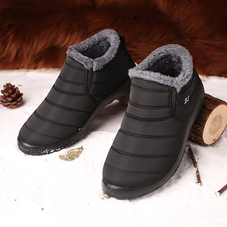 Мужская зимняя обувь; однотонные мужские зимние ботинки; теплые мужские ботильоны с плюшевой подкладкой; Классические Стильные мужские ботинки