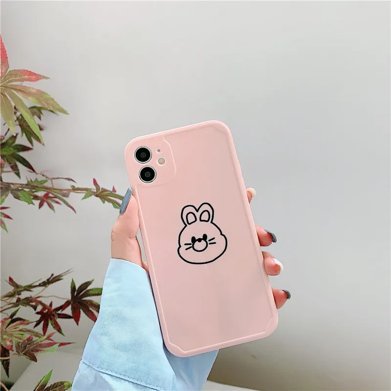 cute cartoon animal Soft phone case for iphone 12 11 Pro Max 12 7 8 plus X XR XS MAX XS SE 2020 Soft Silicone cover gift coque