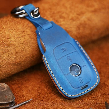 

Handmade Genuine Leather Car Key Case Cover Smart Key Protector For Mercedes Benz C E Class W205 C200 C180 C300 W213 E200 E300