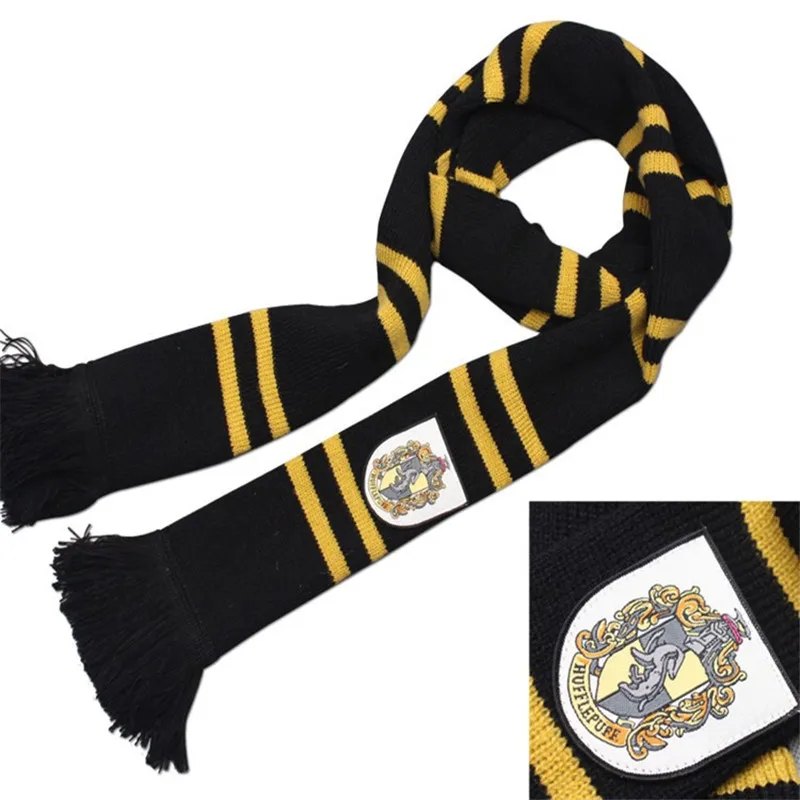 Волшебный школьный шарф для косплея на Хэллоуин Гермиона Гриффиндор Рейвенкло Слизерин Hufflepuff шарф для мальчиков и девочек - Цвет: Hufflepuff