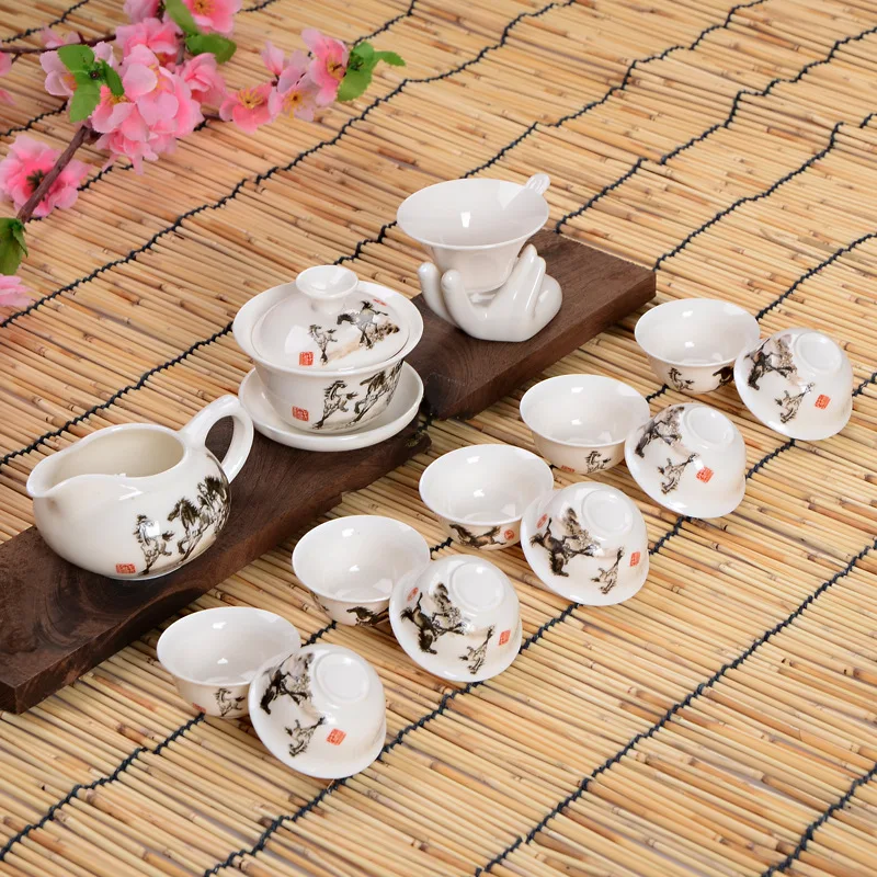 Весь набор керамический чайный набор кунг-фу офисная Бытовая Керамическая чайная посуда настраиваемый логотип