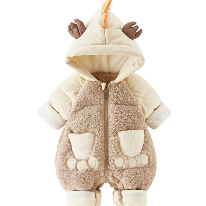 

Boys and Girls Jumpsuits Children's Baby Kids Suits Thick WinteHooded Coats