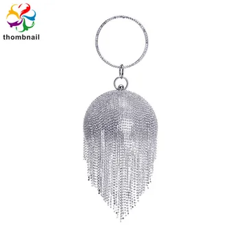 

Silver Crystal Bags 2020 New Fashion Women Diamond Gold Cocktail Dinner Party Evening Clutch Handbag