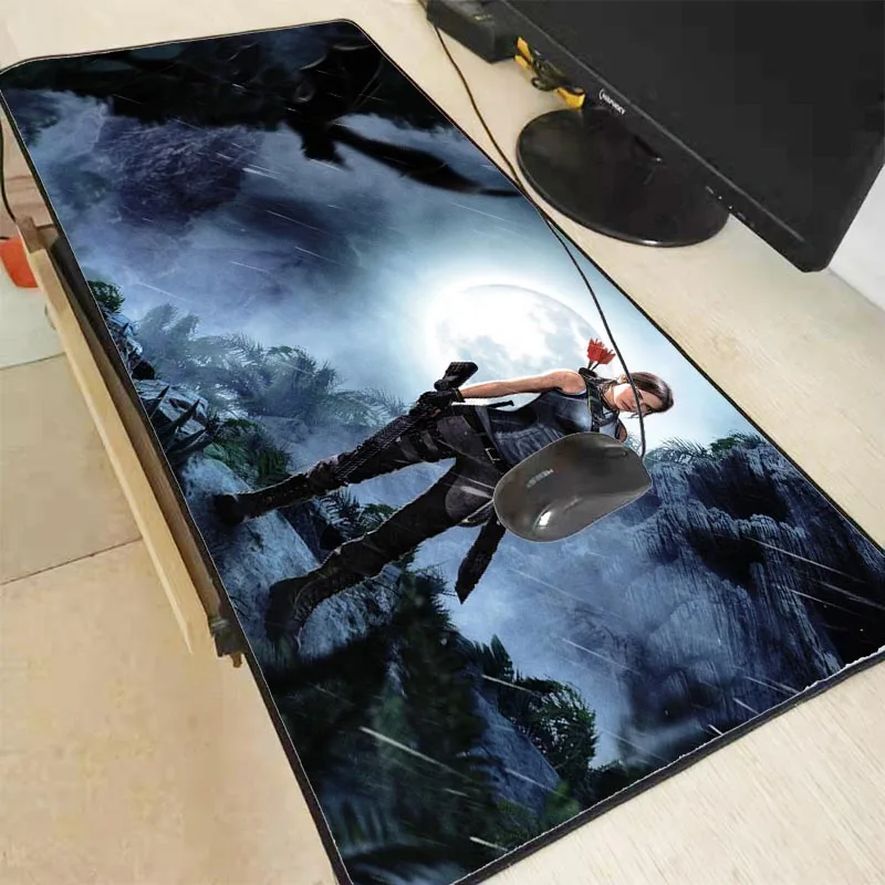 

Tomb Raider Lock Edge Mousepad Gamer 900x400MM Gaming Mouse Pad Large Professional Notebook Pc Accessories Laptop Mat
