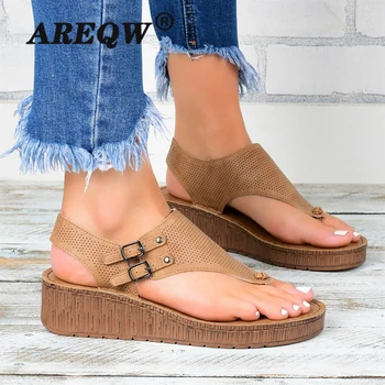 

2020 New Summer Wedges Espadrilles Women Sandals Open Toe Sandals Women Casual Lace Up Women Platform Sandals