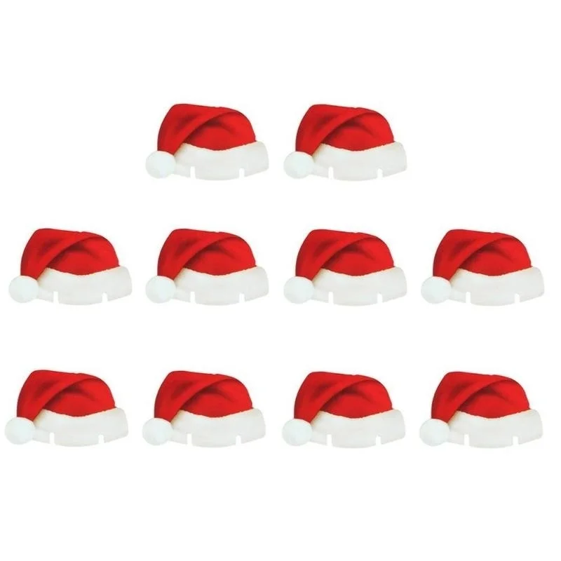 

10Pcs/lot Christmas Santa Hat Wine Glass Decoration Stylish and cutePerfect for the Christmas party