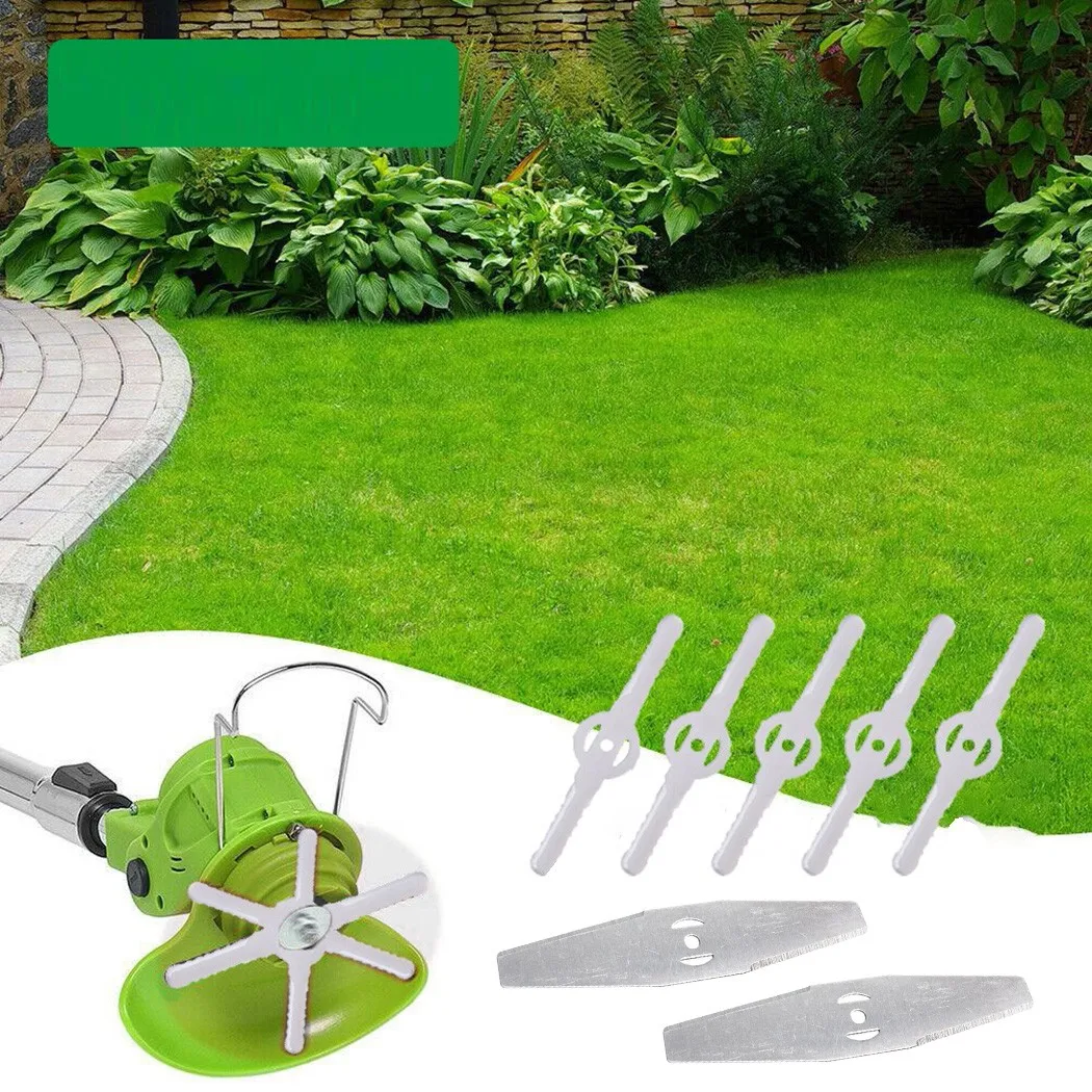 hedge trimmers for sale 5pcs Plastic Grass Trimmer Blades+2pcs Stainless Steel Blade Replace For Lawn Mower Trimmers Lawn Mower Knives Garden Tool best professional long reach hedge trimmer