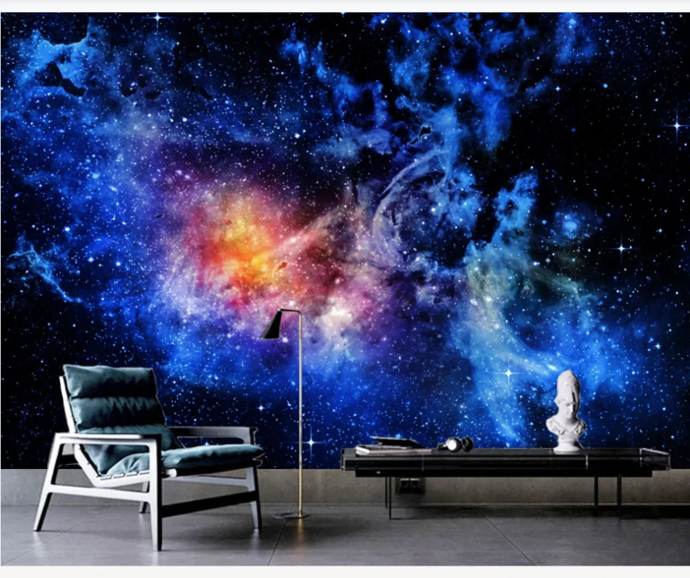 XUE SU Customized large wallpaper mural HD fantasy interstellar universe starry sky night sky ceiling background wall