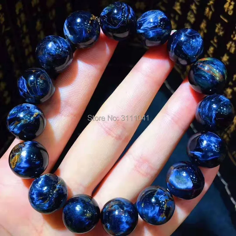 Синий/желтый камень Pietersite круглый 8-16 мм браслет 7,5 дюймов FPPJ бусины природа AA