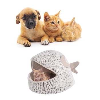 

Goldfish-Shaped Cat Sleeping Bag Pet House Cave Washable Warm Cozy Cat Sleeping Bag with Removable Cushion Pet Products