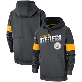 

Pittsburgh MEN football Sweatshirt Steelers 100th Sideline Team Logo Performance Pullover Hoodie Black