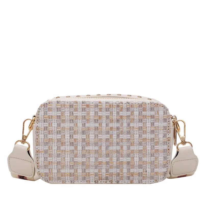 

INS Super Fire Bag Women's 2019 New Style Fashion Korean-style Woolen Cloth Summer Broadband Bag Shoulder Square Sling Bag