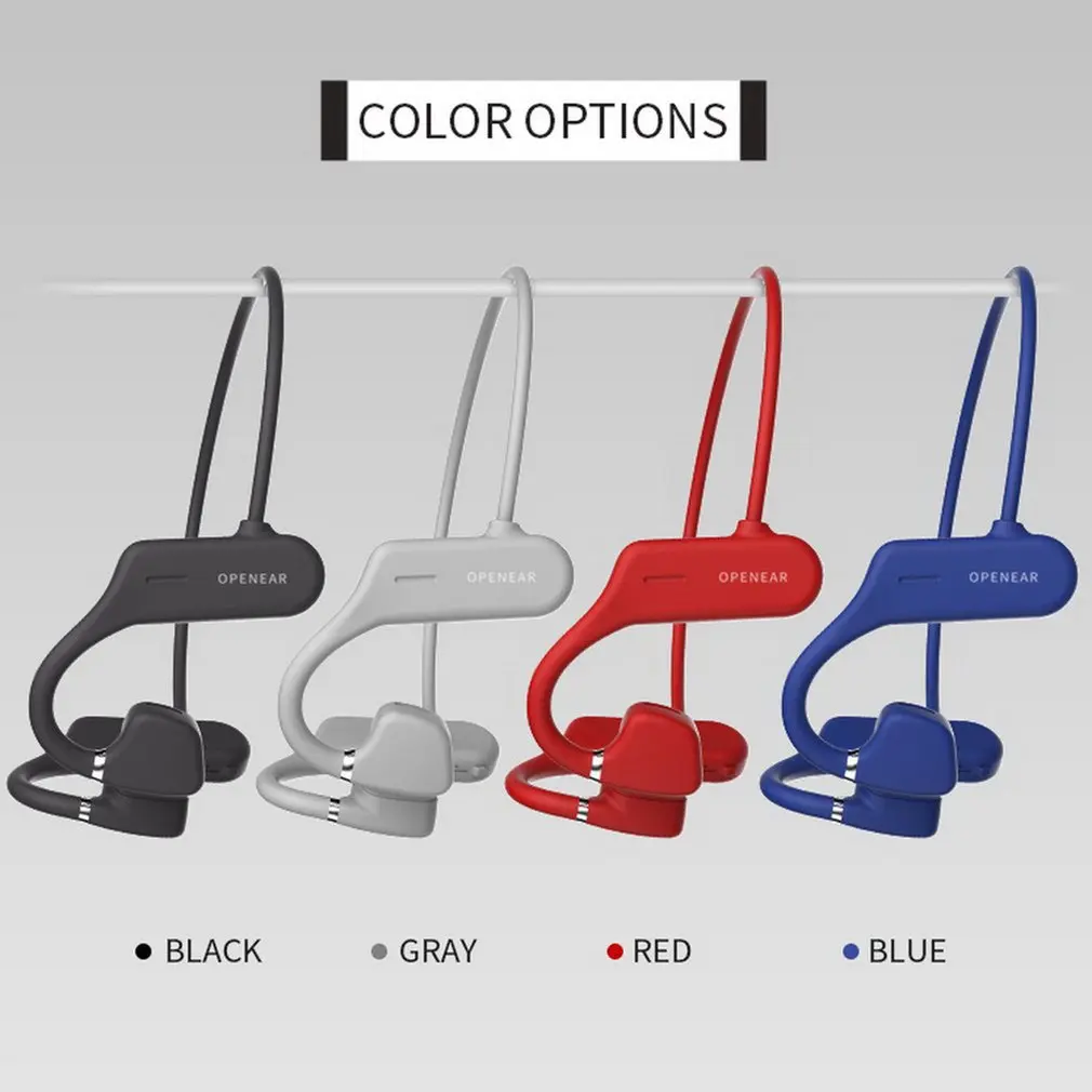 2020 new AS4 Air Bone Conduction Headset Bluetooth 5 0 Ear Hook Headphones w Mic for Handsfree Calling IPX5 Waterproof Earphones